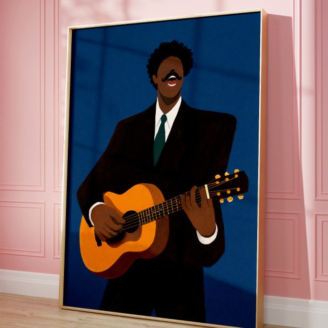 Soulful Guitar Player Wall Art Print | Modern Folk Poster (Von Creator hochgeladen)