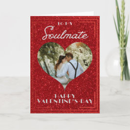 Soulmate Custom Foto Glitzer Valentine Card Karte