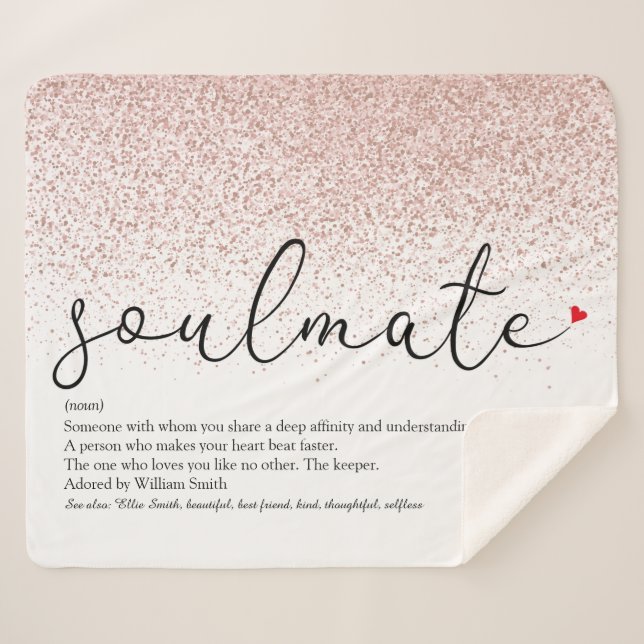 Soulmate Definition Liebe Herz Rose Gold Glitzer S Sherpadecke (Vorderseite (Horizontal))