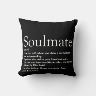 Soulmate Definition Schwarz und Weiß Spaß Kissen