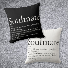 Soulmate Definition Schwarz und Weiß Spaß Kissen