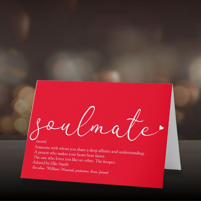 Soulmate Definition Script-Liebe Herz rot Karte (Soulmate Definition Script Love Heart Red Card)