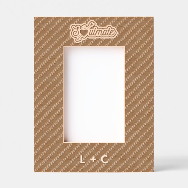 Soulmate Engraved Wood Laser Etched Picture Frame Geätzte Rahmen (Vorderseite)