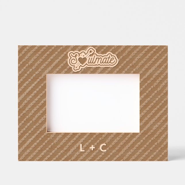 Soulmate Engraved Wood Laser Etched Picture Frame Geätzte Rahmen (Vorderseite)