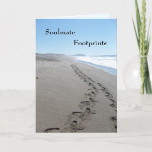 Soulmate Footprints Jubiläumskarte mit Gedicht Karte
