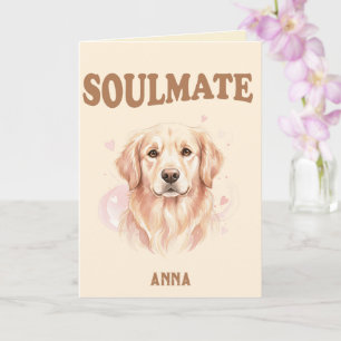 Soulmate-Hund-Illustration, Golden Retriever Liebe Karte