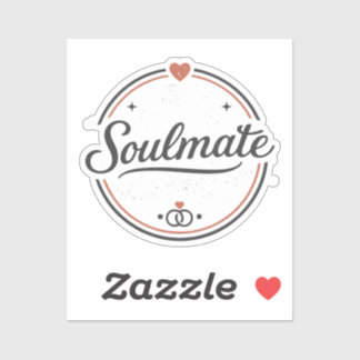 Soulmate Retro Liebe Minimal (Hell) Paar Matching Aufkleber
