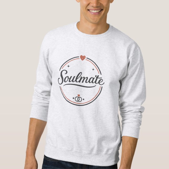 Soulmate Retro-Liebe Minimal (Hell) Paar-Matching Sweatshirt (Vorderseite)