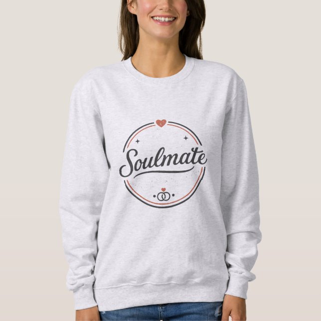 Soulmate Retro Liebe Minimal (Hell) Paar Matching Sweatshirt (Vorderseite)