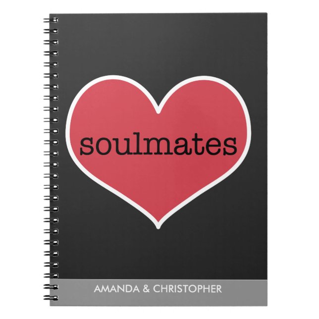 Soulmates Liebe Personalisiertes Notebook Notizblock (Vorderseite)