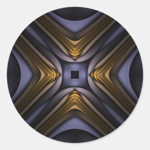 Souls Essenz Blau und Gold Abstrakt Runder Aufkleber