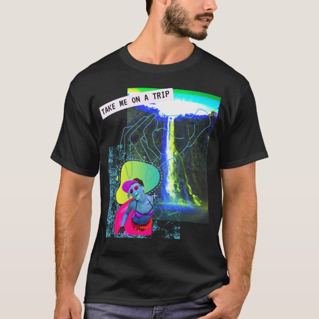 Soultrip Trip Wasserfall Glitch Fun Vaporwave God T-Shirt (Vorderseite)