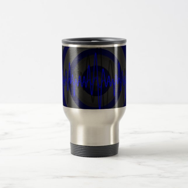 Sound Blue Dark Reise Pendlerin Tasse (Mittel)