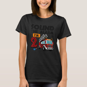 Sound Der Alarm bin ich 2. Geburtstag Feuerzug Fir T-Shirt