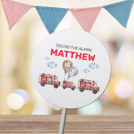 Sound der Alarm Fireman Geburtstag Runder Aufkleber
