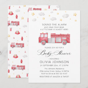 Sound der Feuerwache Firefighter Baby Dusche Einladung