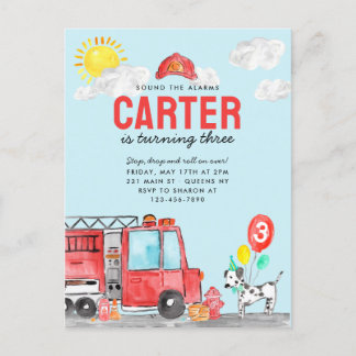 Sound der Feuerwehr zum Geburtstag Postkarte