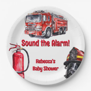 Sound der Red Fire Truck Boy Baby Dusche Pappteller