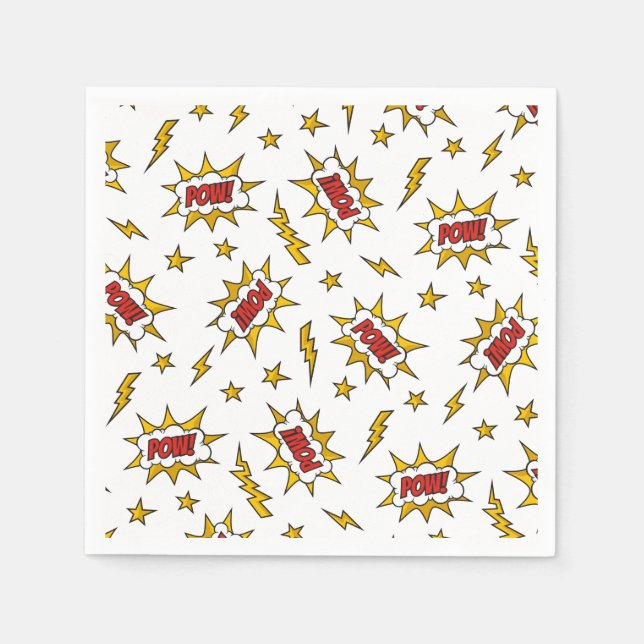 Sound Effect-Muster des Comic anzeigen Serviette (Vorderseite)