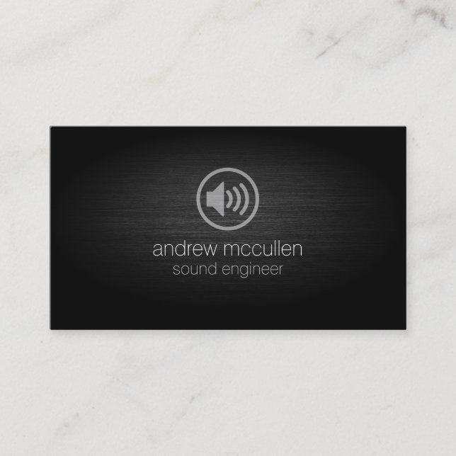 Sound Engineer Lautsprecher Icon gebürstetes Metal Visitenkarte (Vorderseite)
