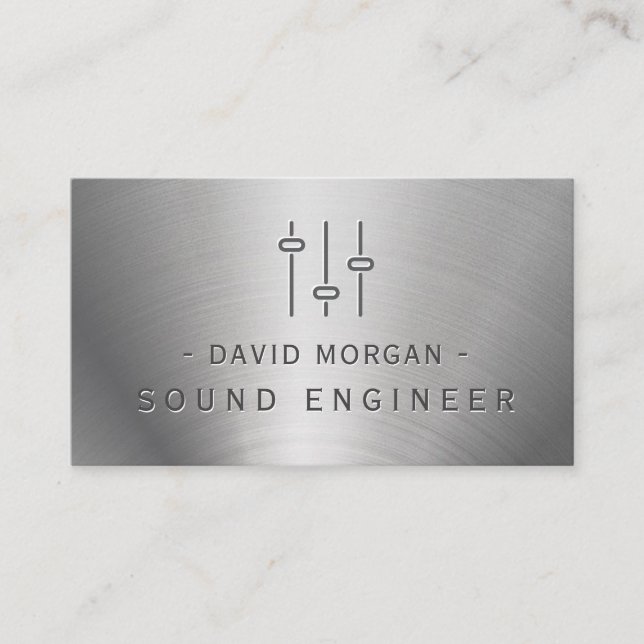Sound Engineer Metal Business Card Visitenkarte (Vorderseite)