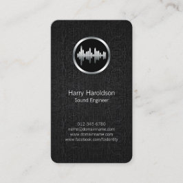 Sound Engineer Sound Wave BlackGrunge BusinessCard Visitenkarte