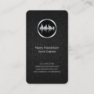Sound Engineer Sound Wave BlackGrunge BusinessCard Visitenkarte