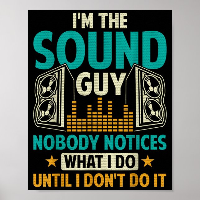 Sound Engineer Tech Husband Dad Funny Dj Disc Jock Poster (Vorne)