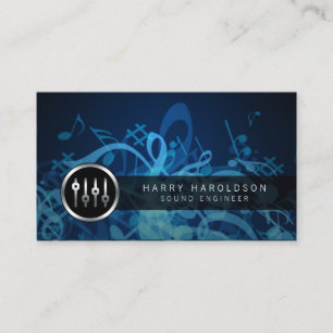 Sound Engineer Volume Sliders Icon Business Card Visitenkarte