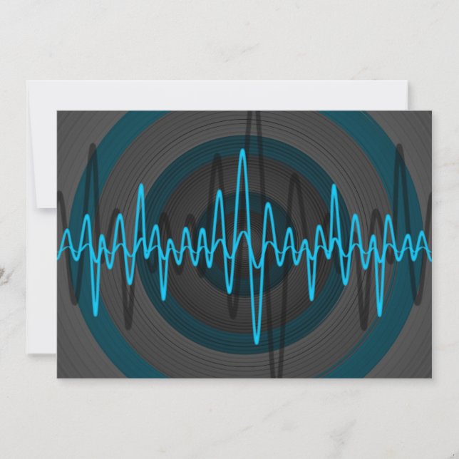 Sound Light Blue Dark Einladung (Vorderseite)
