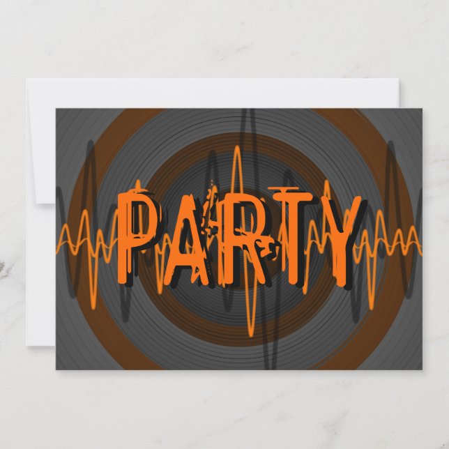 Sound Orange Dark 'PARTY' Einladung (Vorderseite)
