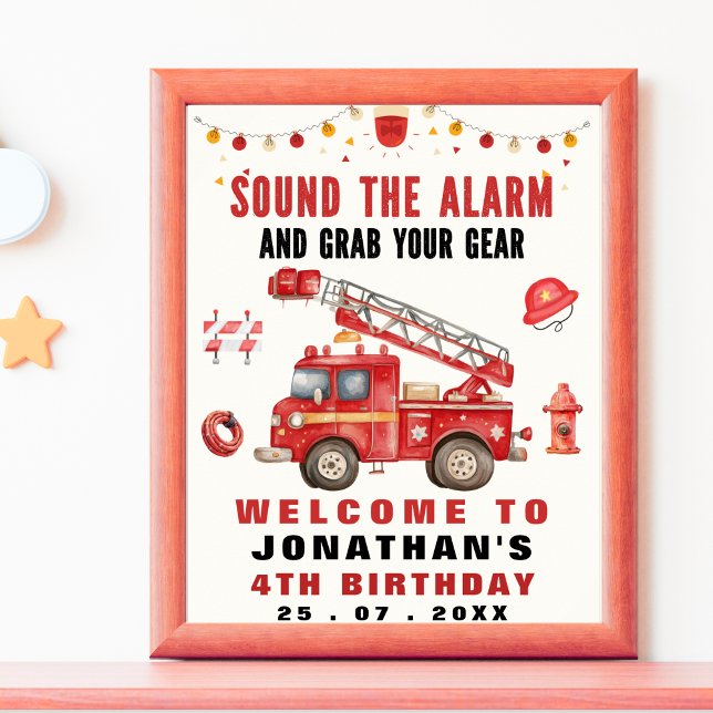 Sound the Alarm! Firefighter Birthday Boy  Poster (Von Creator hochgeladen)