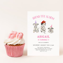 Sound the Alarm Firefighter Girl Birthday Party Einladung