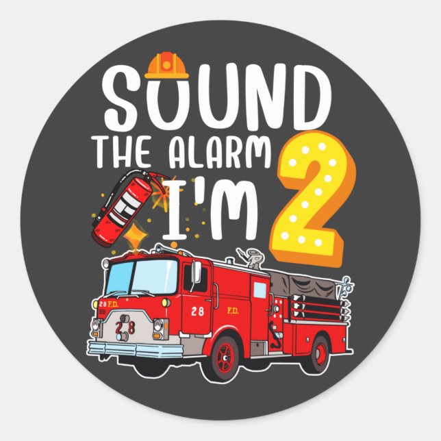 Sound The Alarm Ich bin 2 Feuerwehrmann Motor Feue Runder Aufkleber (Vorderseite)
