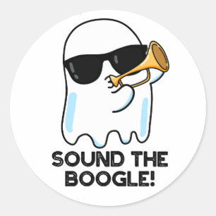 Sound The Boogle Funny Ghost Bugle Puff Runder Aufkleber