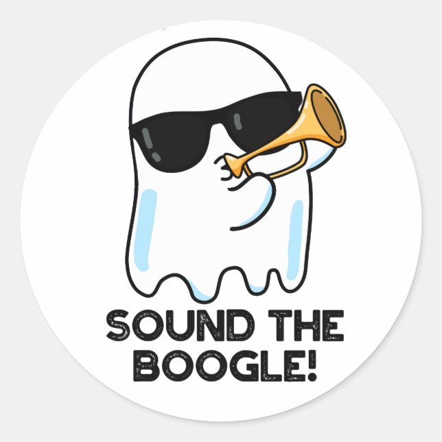 Sound The Boogle Funny Ghost Bugle Puff Runder Aufkleber (Vorderseite)