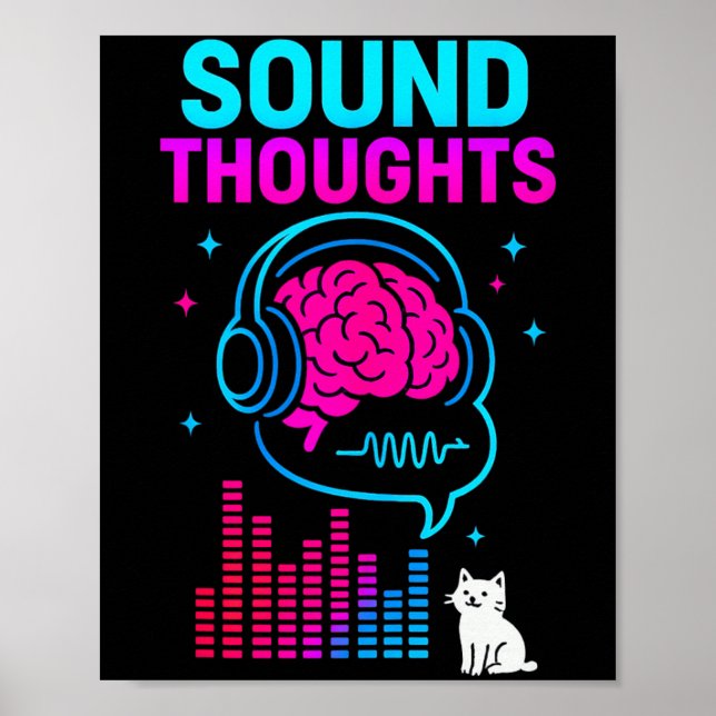 Sound Thoughts Stoic Philosophy Minimalist Slogan  Poster (Vorne)