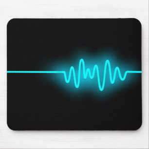Sound Wave - Blau auf schwarz Mousepad