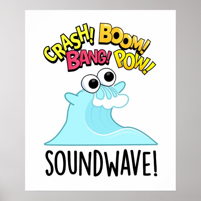 Sound Wave Funny Ocean Pub Poster (Vorne)