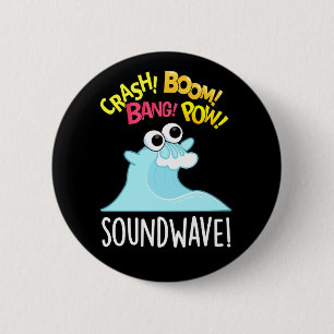 Sound Wave Funny Ocean Pun Dark BG Button