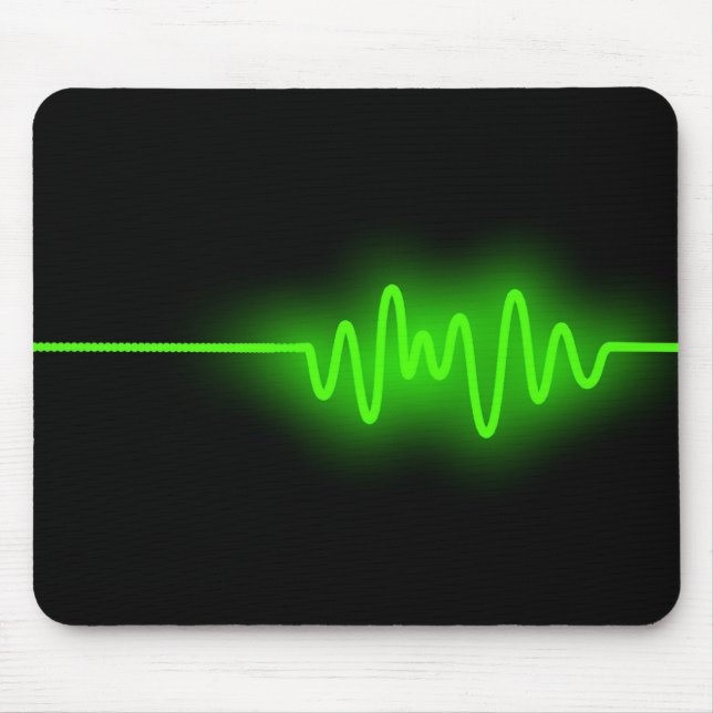 Sound Wave - Green on Black Mousepad (Vorne)
