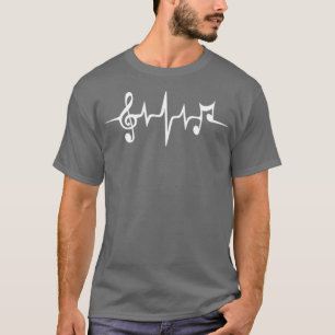 Sound-Wave-Musiknoten von Heartbeat-Musik T-Shirt