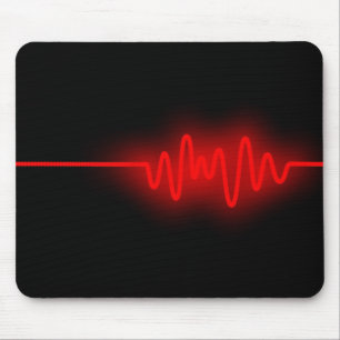 Sound Wave - Rot auf schwarz Mousepad