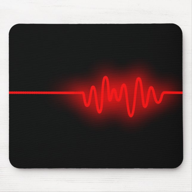 Sound Wave - Rot auf schwarz Mousepad (Vorne)