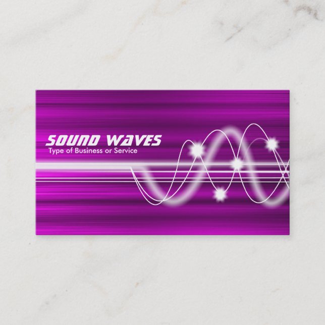 Sound Waves - Magenta Brushed Texture Visitenkarte (Vorderseite)