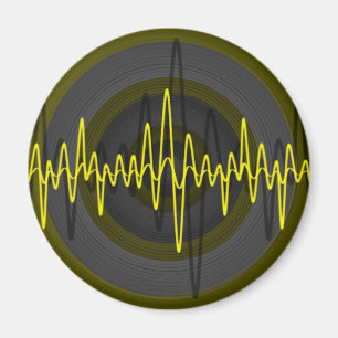 Sound Yellow Dark Kühlschrankmagnet rund Magnet