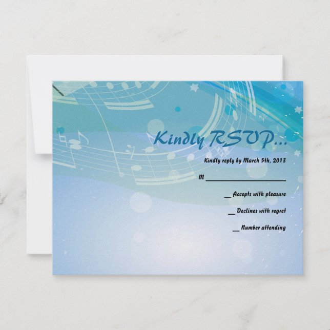 SOUNDS DER PIANO Bat Bar Mitzvah Reply Card RSVP Karte (Vorderseite)