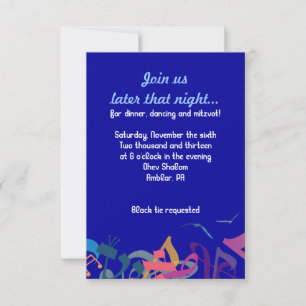 SOUNDS DER TORAH BAT Bar Mitzvah Party Card Einladung