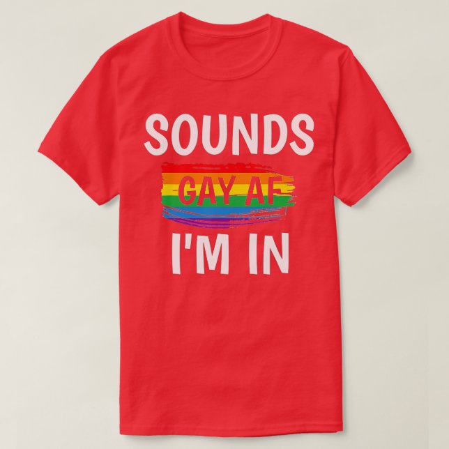 Sounds Gay AF Im Gay Pride Regenbogen Streifen T-Shirt (Design vorne)