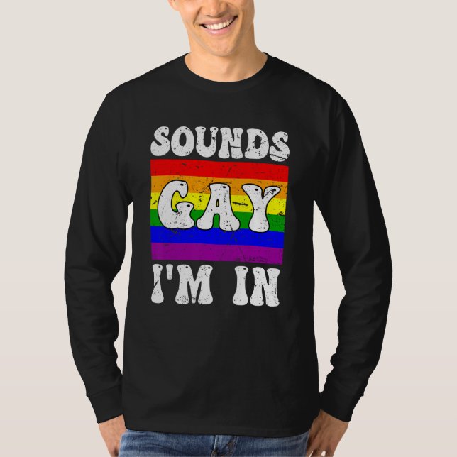 Sounds Gay I m In  LGBTQ Rainbow Flag Gay Pride Al T-Shirt (Vorderseite)